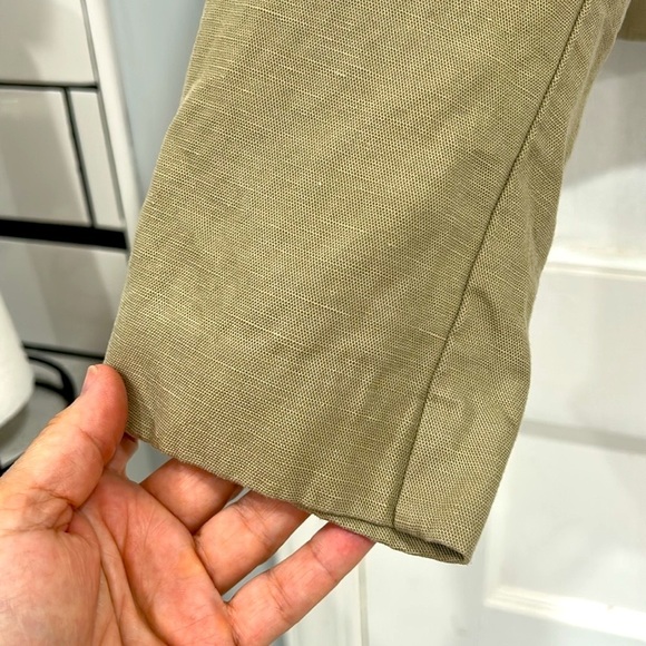 H&M Linen Blend Boxy Fit Snap Front Bomber Jacket in Beige - Small - Picture 6 of 10